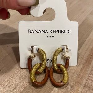 Banana Republic Factory Double Wooden Woven Hoops